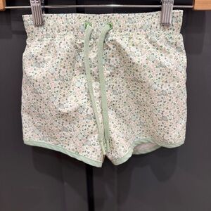 Minnow Green Floral 5/6 Print Shorts with Drawstring